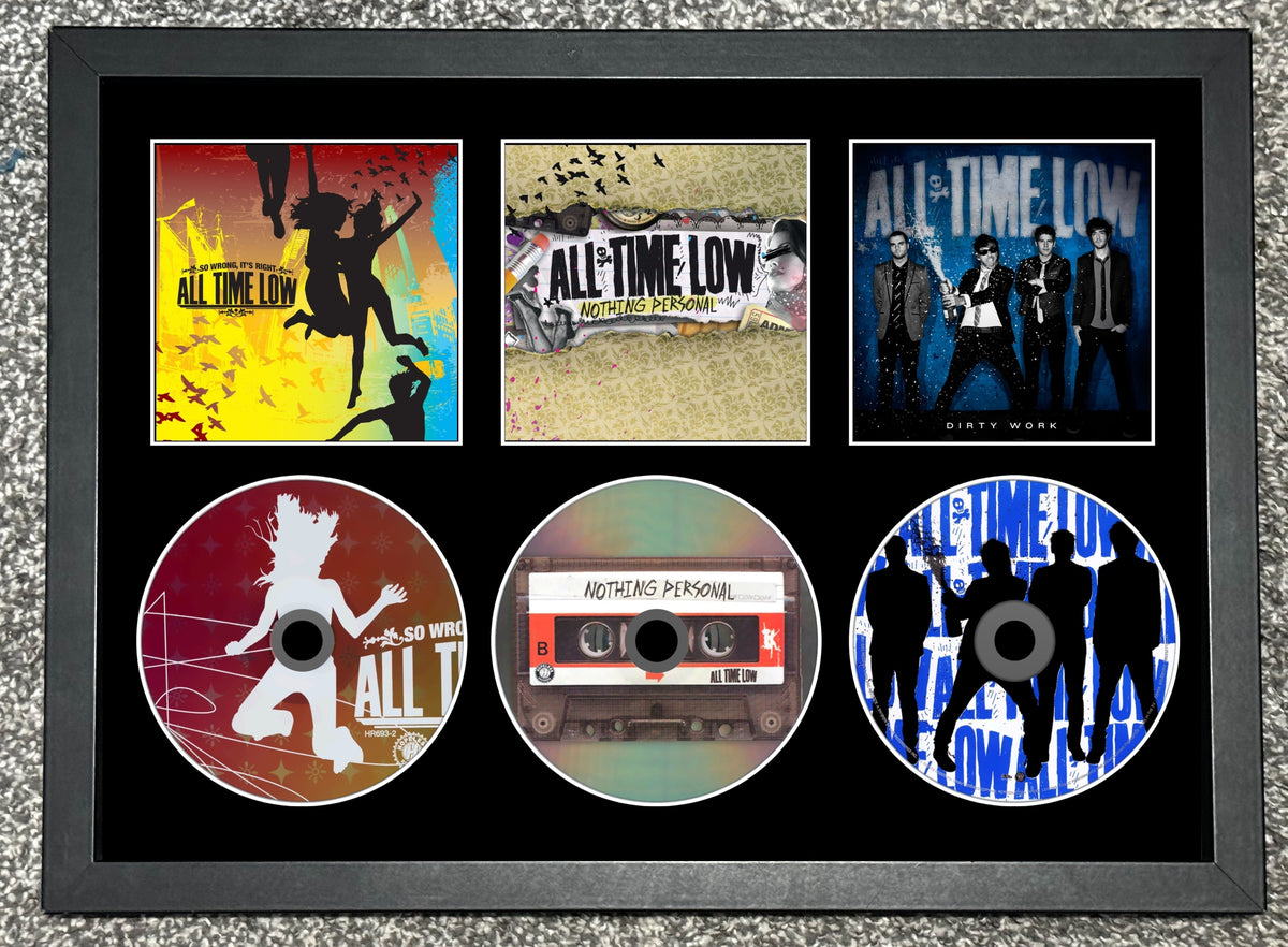 All Time Low | So Wrong, It's Right | Nothing Personal | Dirty Work | Retro Triple CD Wall Display | Frame Not Included |