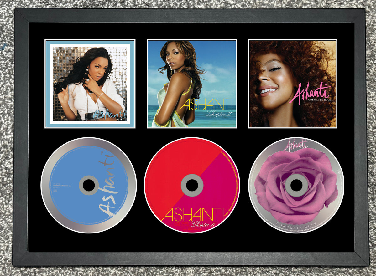 Ashanti | Ashanti | Chapter II | Concrete Rose | Retro Triple CD Wall Display | Frame Not Included |