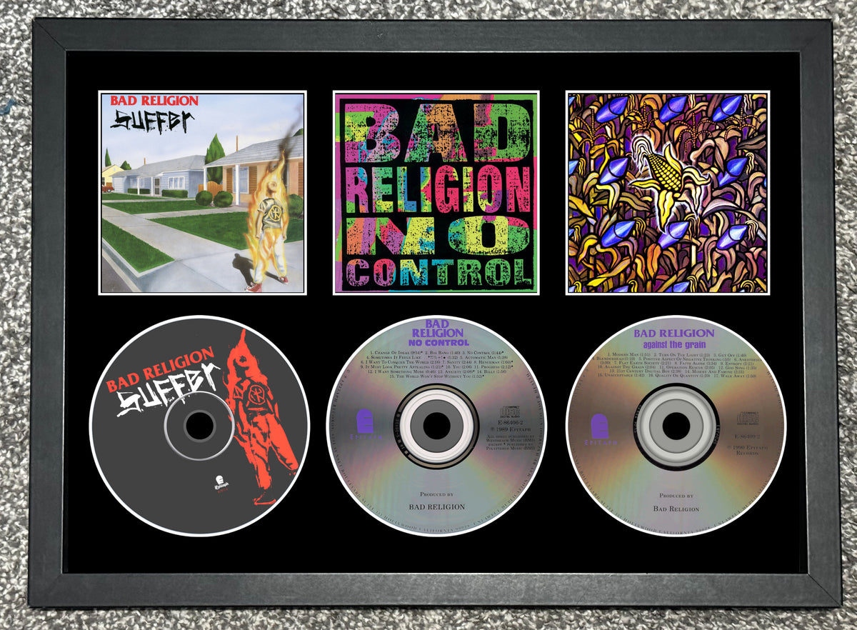 Bad Religion | Suffer | No Control | Against The Grain | Retro Triple CD Wall Display | Frame Not Included |