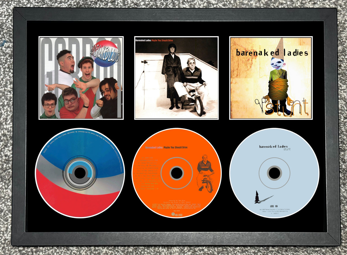 Barenaked Ladies | Gordon | Maybe You Should Drive | Stunt | Retro Triple CD Wall Display | Frame Not Included |