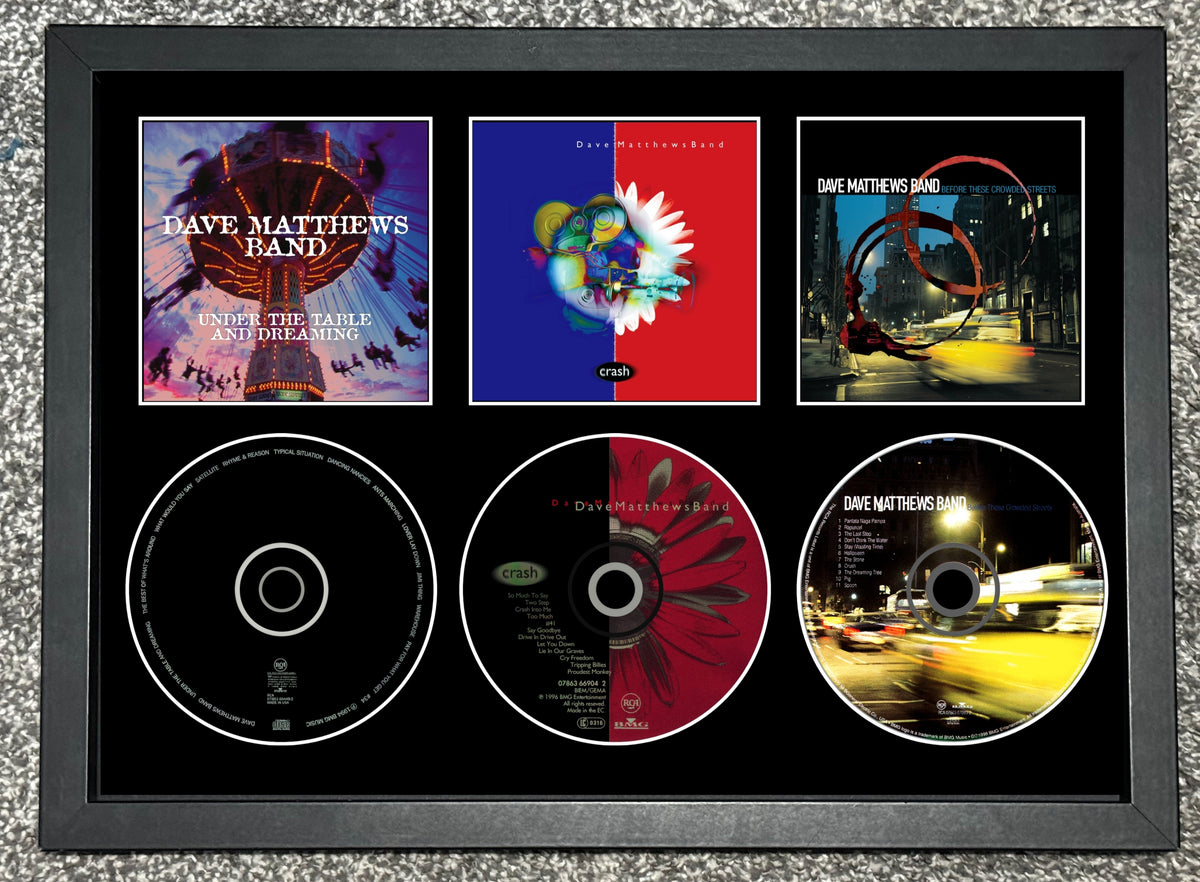 Dave Matthews Band | Under The Table & Dreaming | Crash | Before These Crowded Streets | Retro Triple CD Wall Display | Frame Not Included |