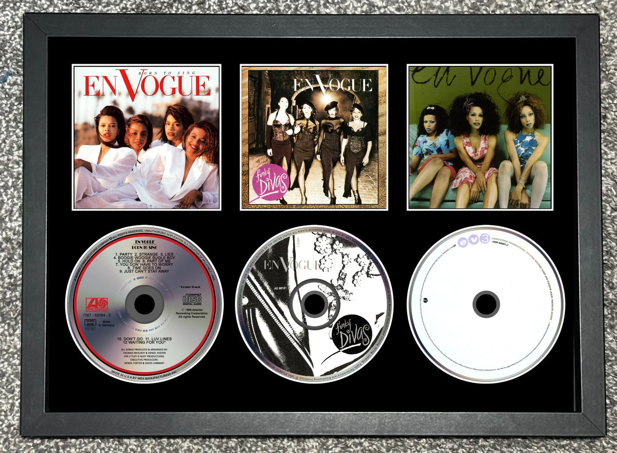 En Vogue | Born To Sing | Funky Divas | EV3 | Triple Retro Mounted CD Wall Display | Frame Not Included |