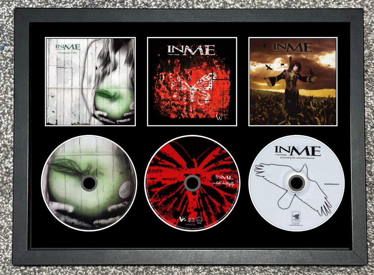 Inme | Overgrown Eden | White Butterfly | Daydream Anonymous | Retro Triple CD Wall Display | Frame Not Included |
