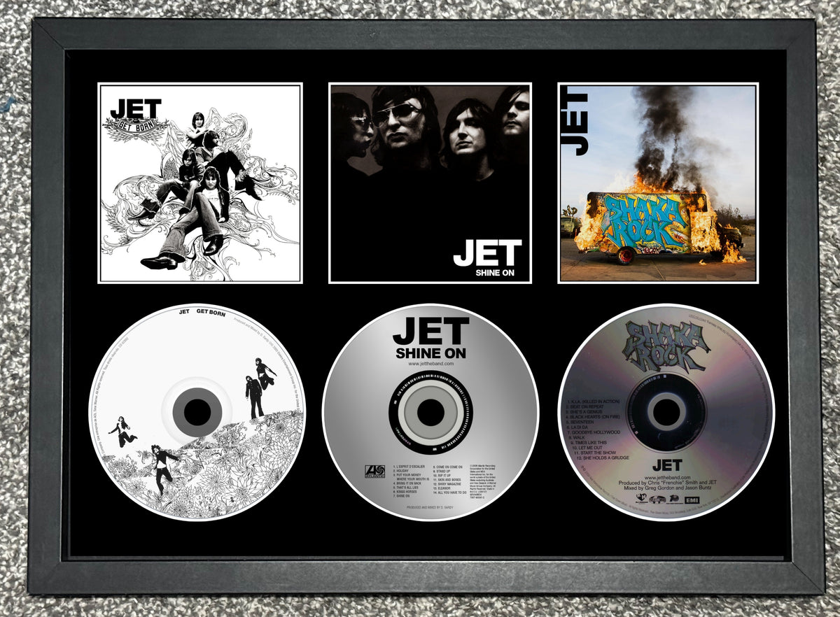 Jet | Get Born | Shine On | Shaka Rock | Retro Triple CD Wall Display | Frame Not Included |