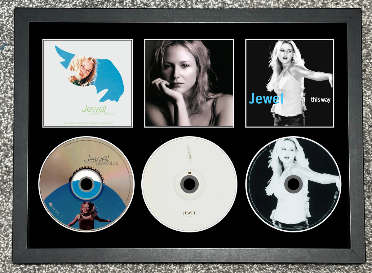 Jewel | Pieces Of You | Spirit | The Way | Triple Retro Mounted CD Wall Display | Frame Not Included |