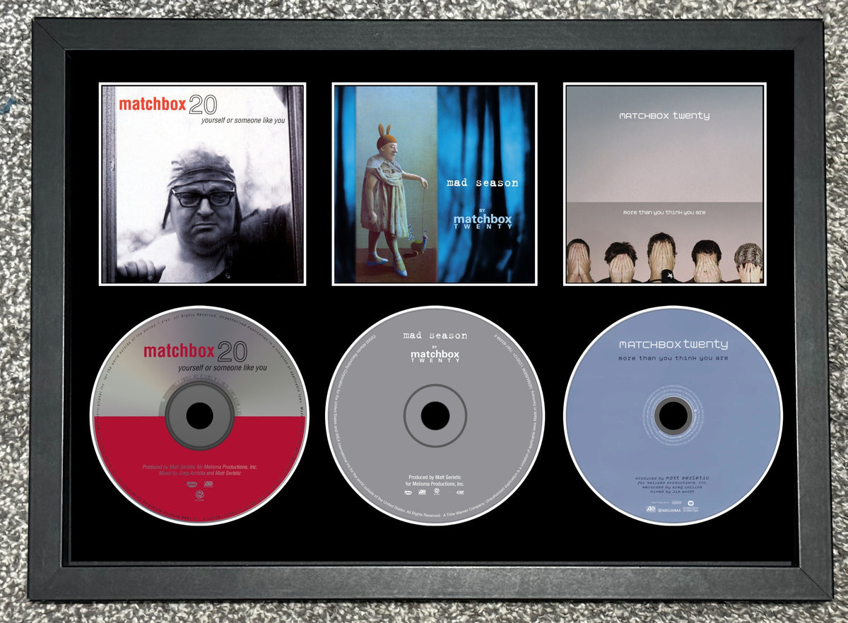 Matchbox 20 | Yourself or Someone Like You | Mad Season | More Than You Think You Are | Retro Triple CD Wall Display | Frame Not Included |