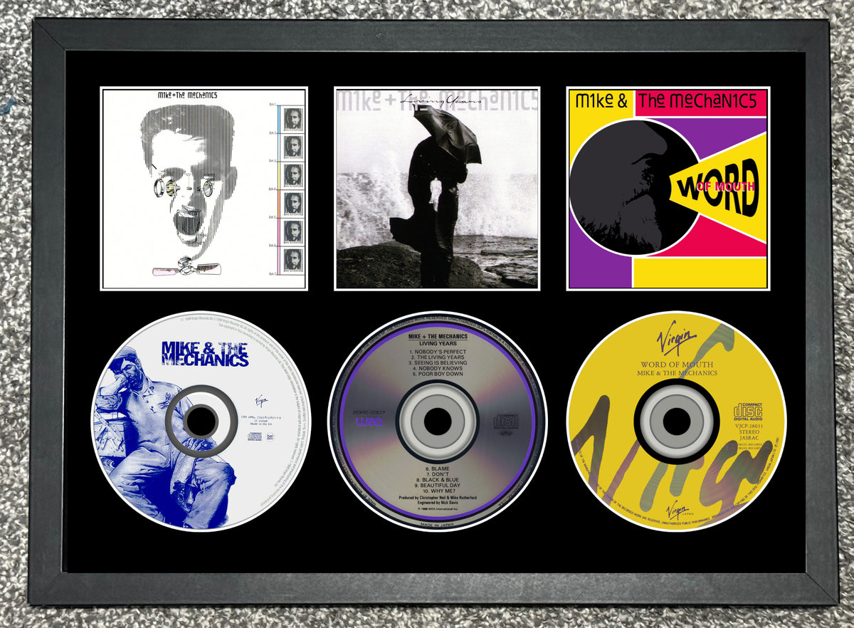 Mike & The Mechanics | Mike + The Mechanics | Living Years | Word Of Mouth | Retro Triple CD Wall Display | Frame Not Included |