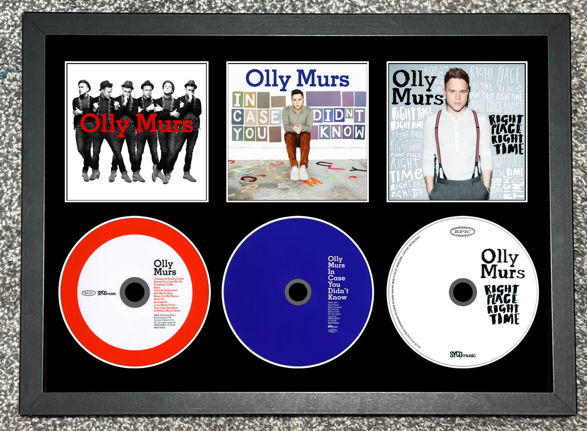 Olly Murs | Olly Murs | In Case You Didn't Know | Right Place Right Time | Retro Triple Mounted CD Wall Display | Frame Not Included |