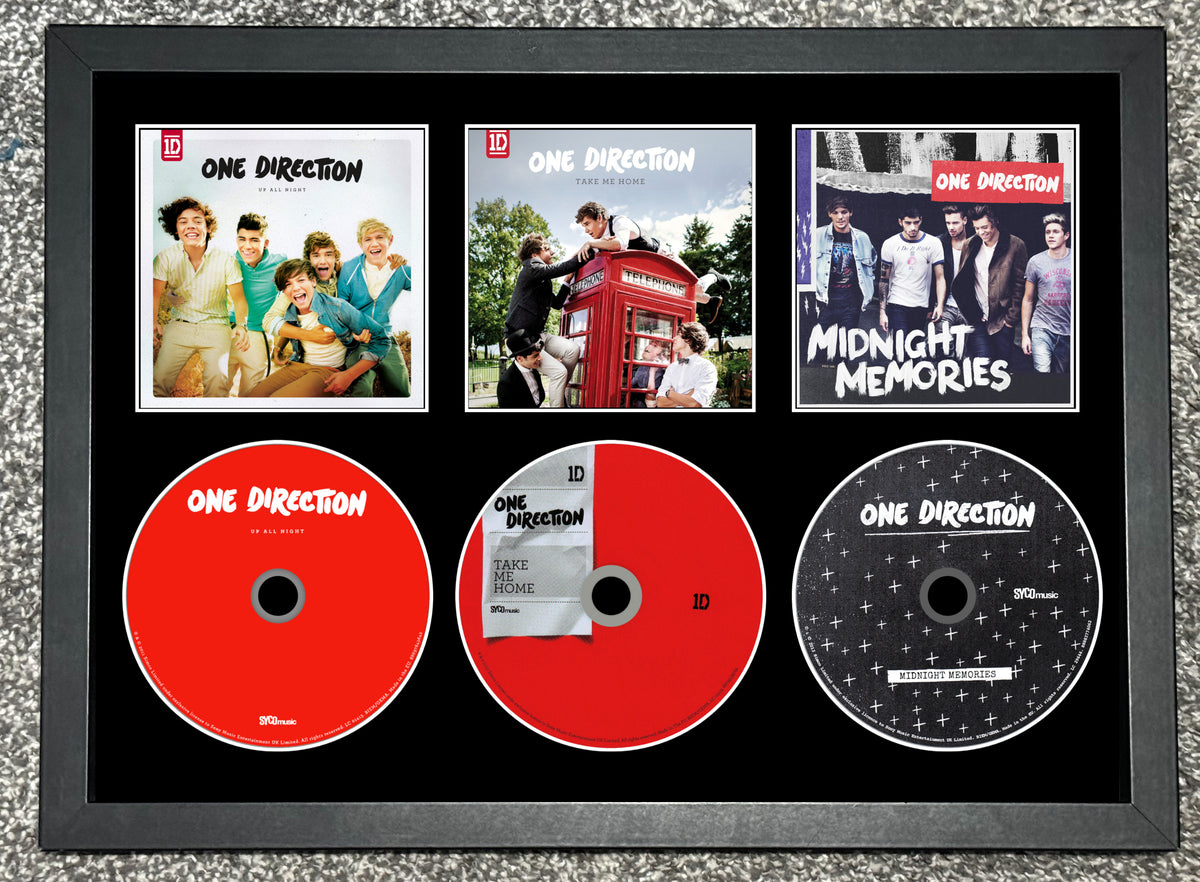 One Direction | Up All Night | Take Me Home | Midnight Memories | Retro Triple CD Wall Display | Frame Not Included |