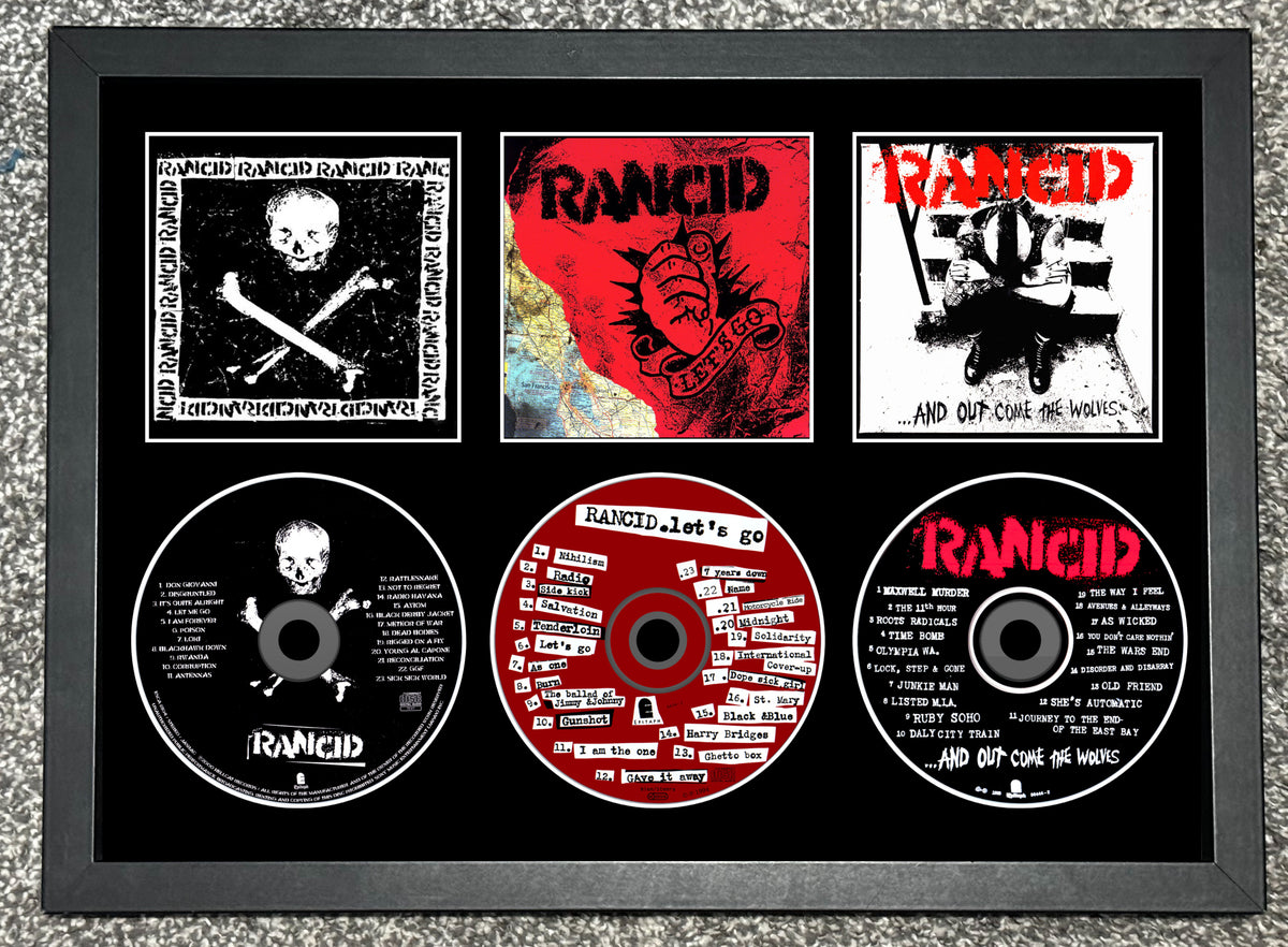 Rancid | Rancid | Let's Go| ..And Out Come The Wolves | Retro Triple CD Wall Display | Frame Not Included |