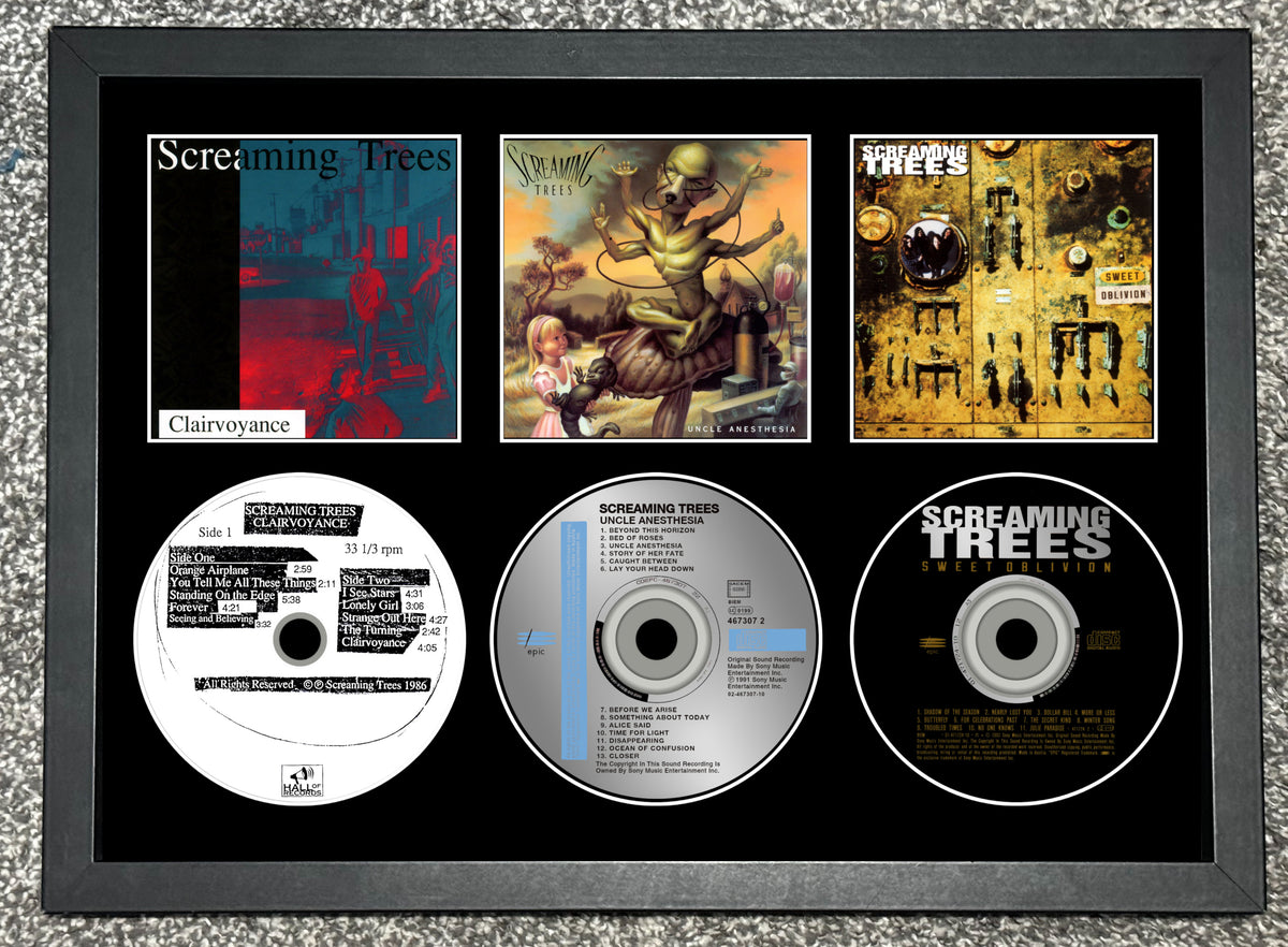 Screaming Trees | Clairvoyance | Under Anesthesia | Sweet Oblivion | Retro Triple CD Wall Display | Frame Not Included |