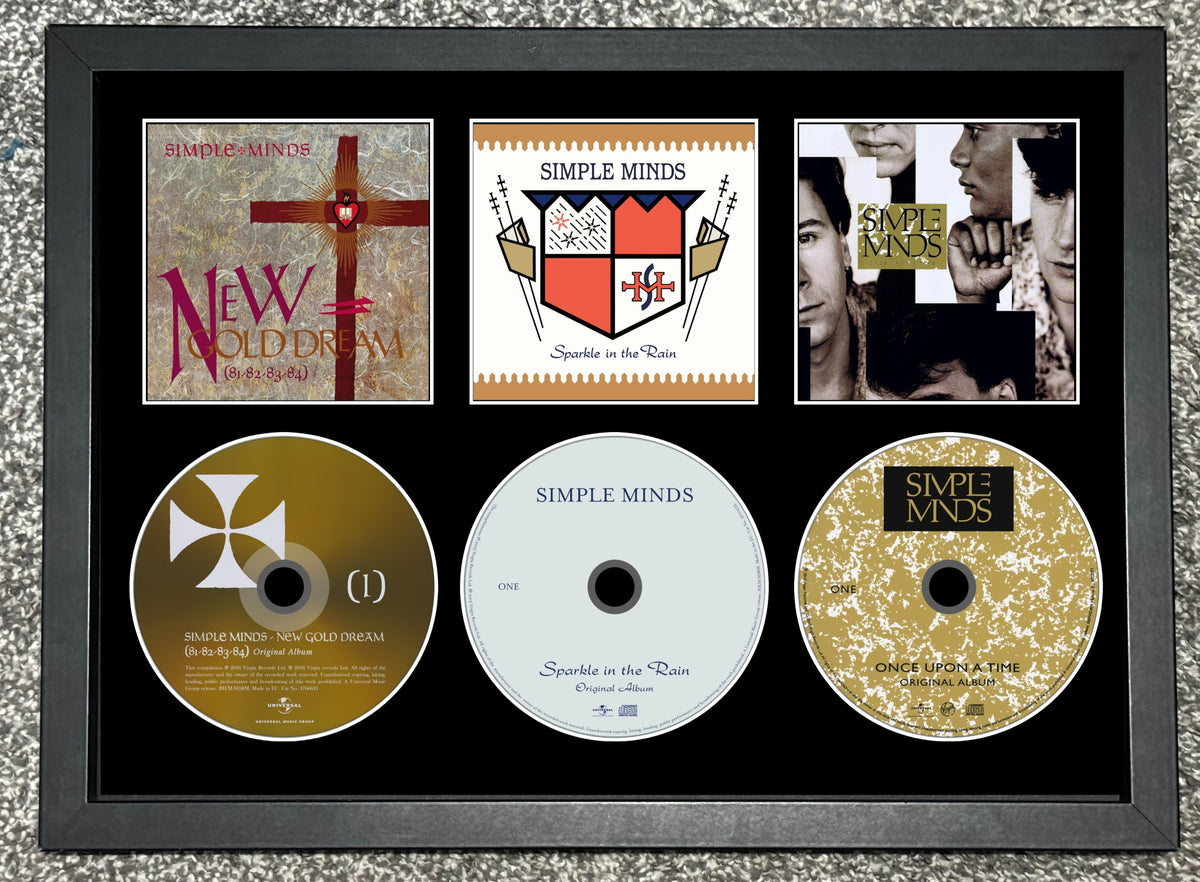 Simple Minds | New Gold Dream | Sparkle In The Rain | Once Upon A Time | Retro Triple CD Wall Display | Frame Not Included |