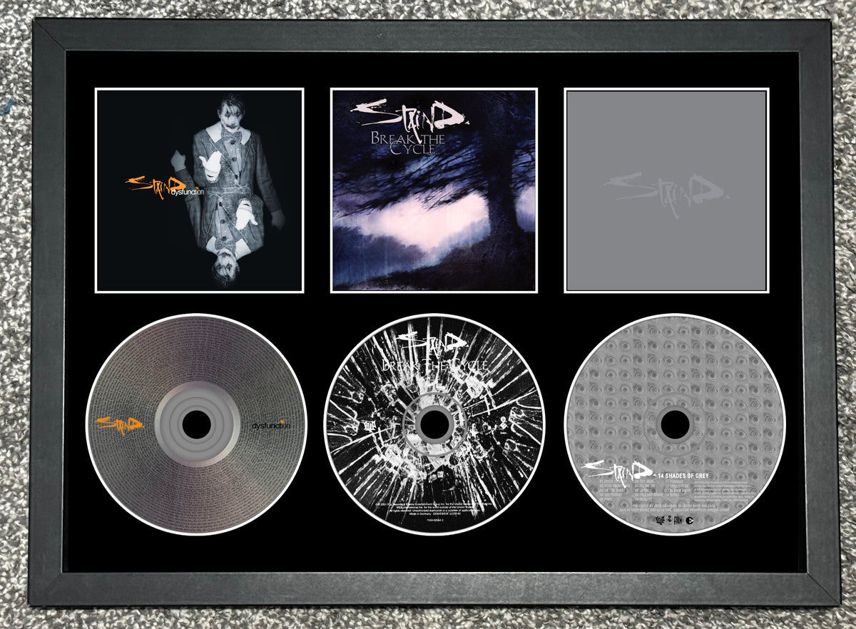 Staind | Dysfunction | Break The Cycle | 14 Shades Of Grey | Retro Triple CD Wall Display | Frame Not Included |