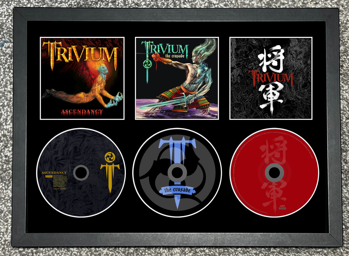 Trivium | Ascendancy | The Crusade | Shogun | Triple Retro Mounted CD Wall Display | Frame Not Included |