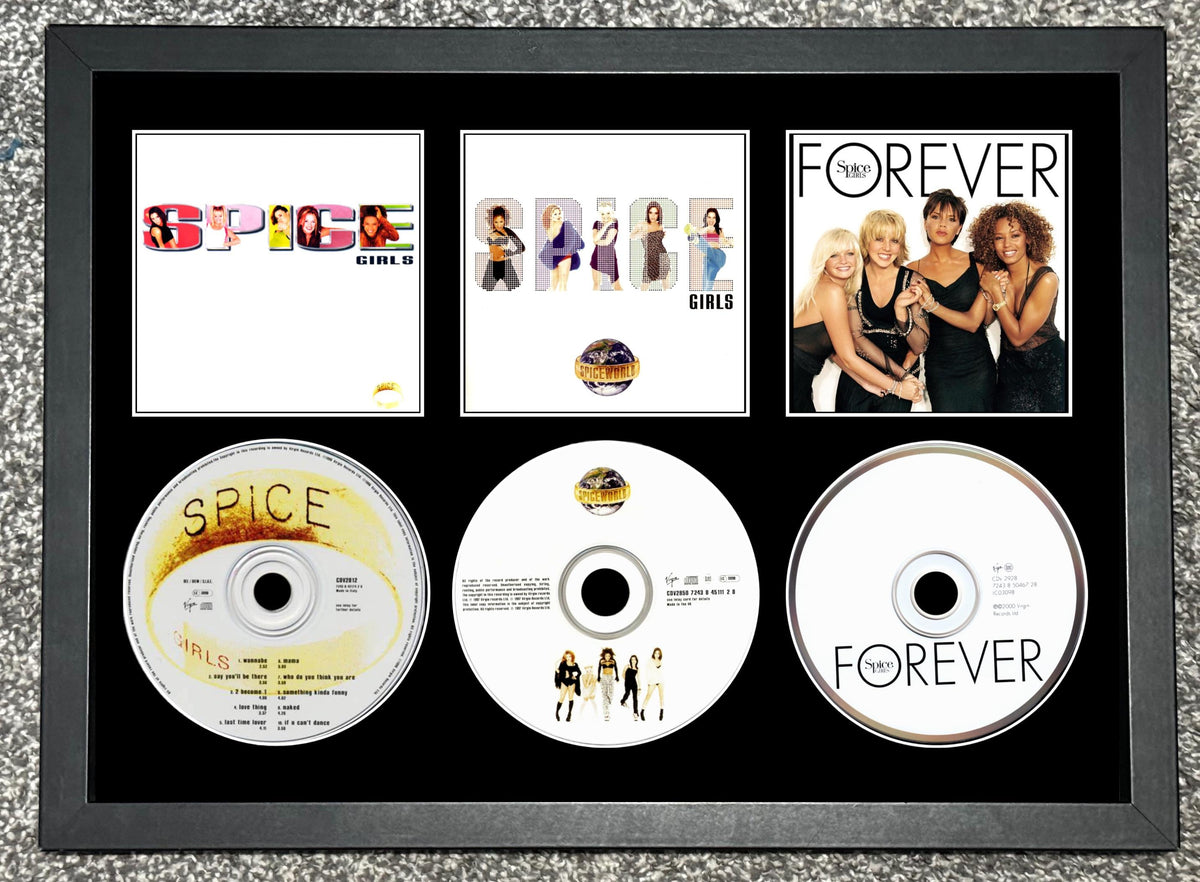 The Spice Girls | Spice | Spiceworld | Forever | Retro Triple CD Wall Display | Frame Not Included |