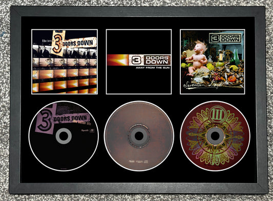 3 Doors Down | The Better Life | Away From The Sun | Seventeen Days | Retro Triple CD Wall Display | Frame Not Included |