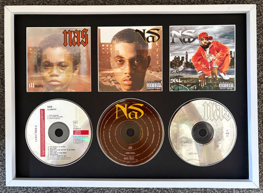 Nas | Illmatic | It Was Written | Stillmatic | Retro Triple CD Wall Display | Frame Not Included |