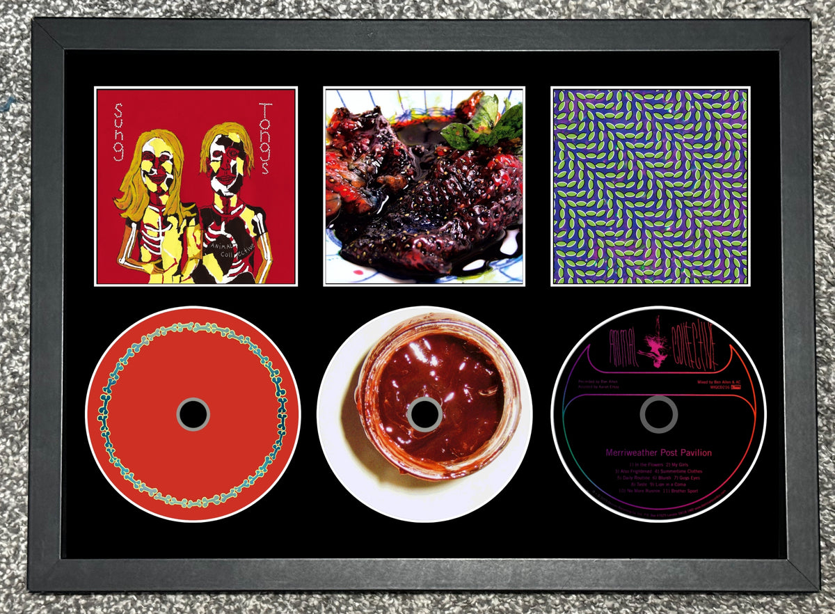 Animal Collective | Sung Tongs | Strawberry Jam | Merriweather | Retro Triple CD Wall Display | Frame Not Included |