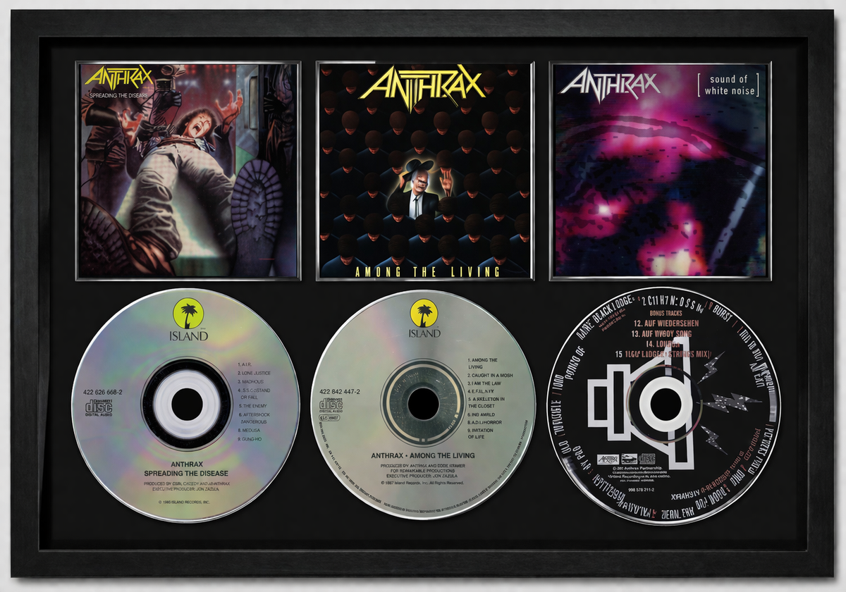 Anthrax | Spreading The Disease | Among The Living | Sound Of White Noise  | Retro Triple CD Wall Display | Frame Not Included |