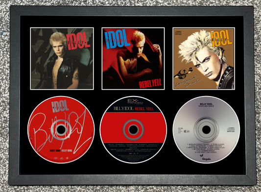 Billy Idol | Billy Idol | Rebel Yell | Whiplash Smile | Retro Triple CD Wall Display | Frame Not Included |