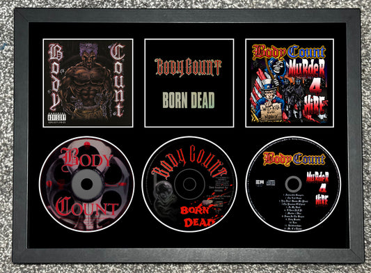 Body Count | Body Count | Born Dead | Murder 4 Hire | Retro Triple CD Wall Display | Frame Not Included |