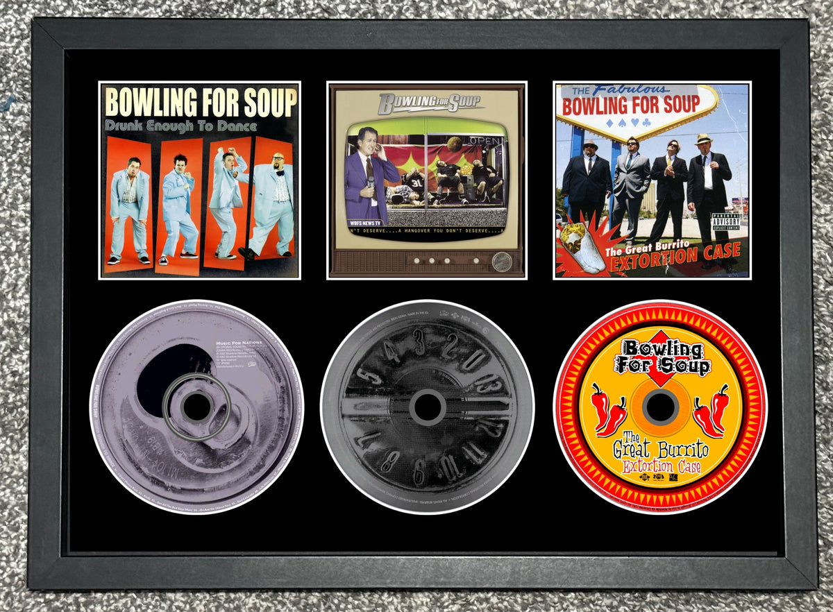 Bowling For Soup | Drunk Enough To Dance | A Hangover You.... | The Great Burrito... | Retro Triple CD Wall Display | Frame Not Included |