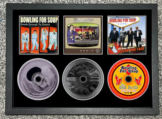 Bowling For Soup | Drunk Enough To Dance | A Hangover You.... | The Great Burrito... | Retro Triple CD Wall Display | Frame Not Included |