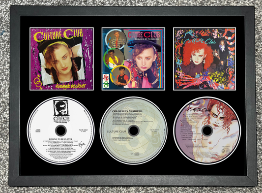 Culture Club | Kissing To Be Clever | Colour By Numbers | Waking Up With The House... | Retro Triple CD Wall Display | Frame Not Included |