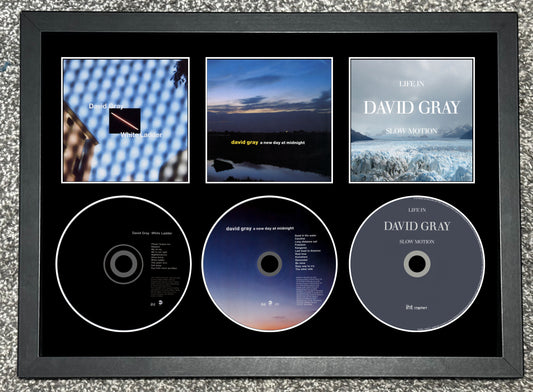 David Gray | White Ladder | A New Day At Midnight | Life In Slow Motion | Triple Retro Mounted CD Wall Display | Frame Not Included |