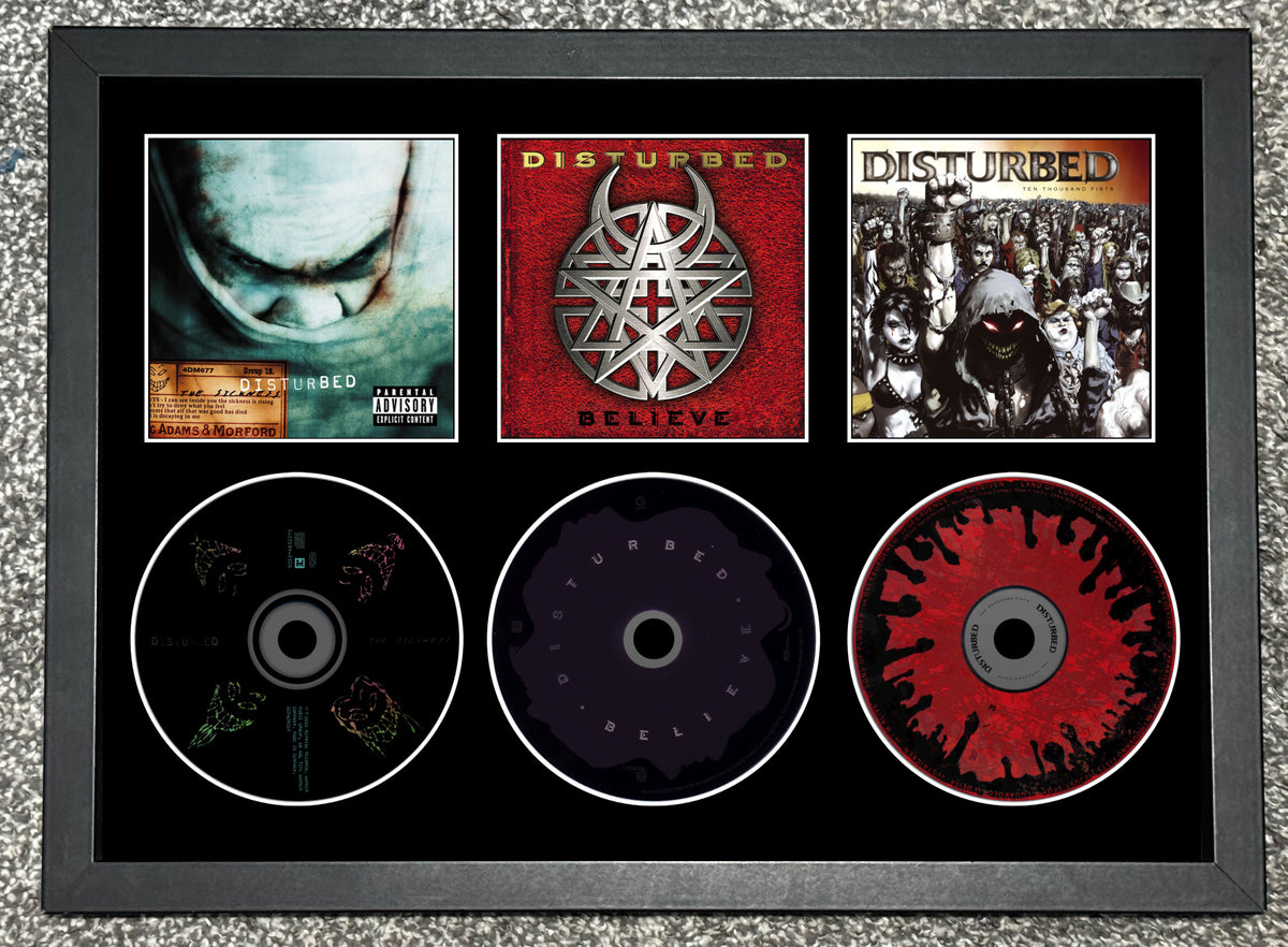 Disturbed | The Sickness | Believe | Ten Thousand Fists | Retro Triple CD Wall Display | Frame Not Included |