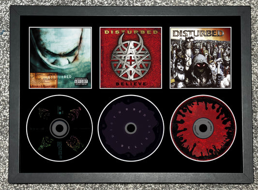 Disturbed | The Sickness | Believe | Ten Thousand Fists | Retro Triple CD Wall Display | Frame Not Included |