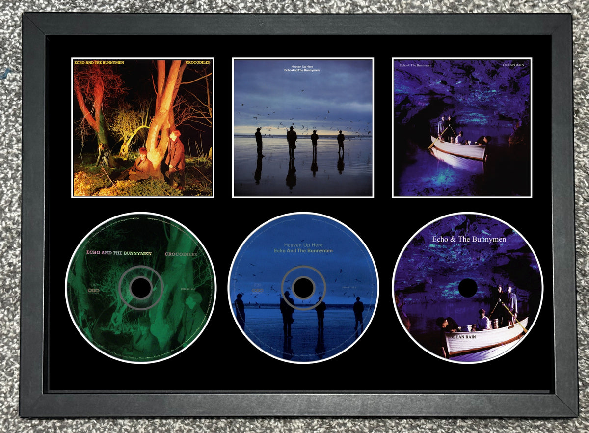 Echo & The Bunnymen | Crocodiles | Heaven Up Here | Ocean Rain | Retro Triple CD Wall Display | Frame Not Included |
