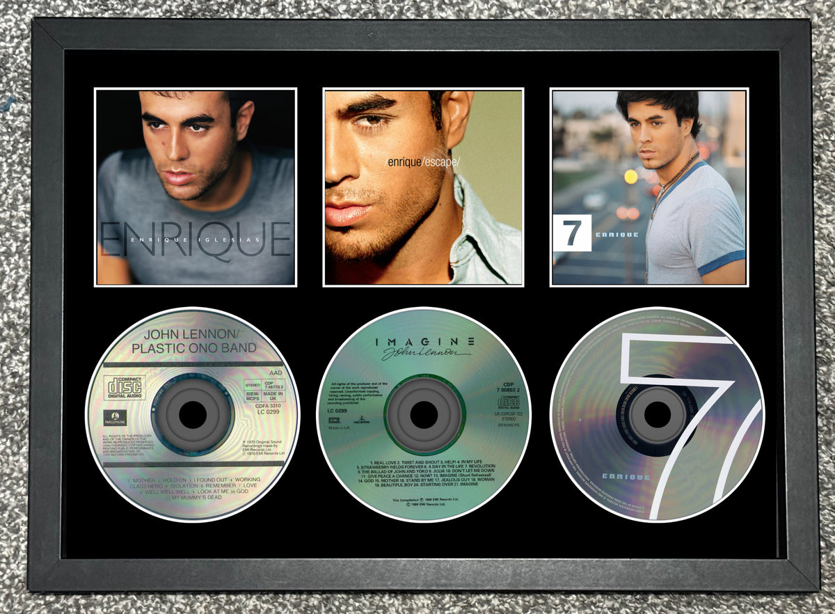Enrique Iglesias | Enrique | Escape | 7 | Triple Retro Mounted CD Wall Display | Frame Not Included |