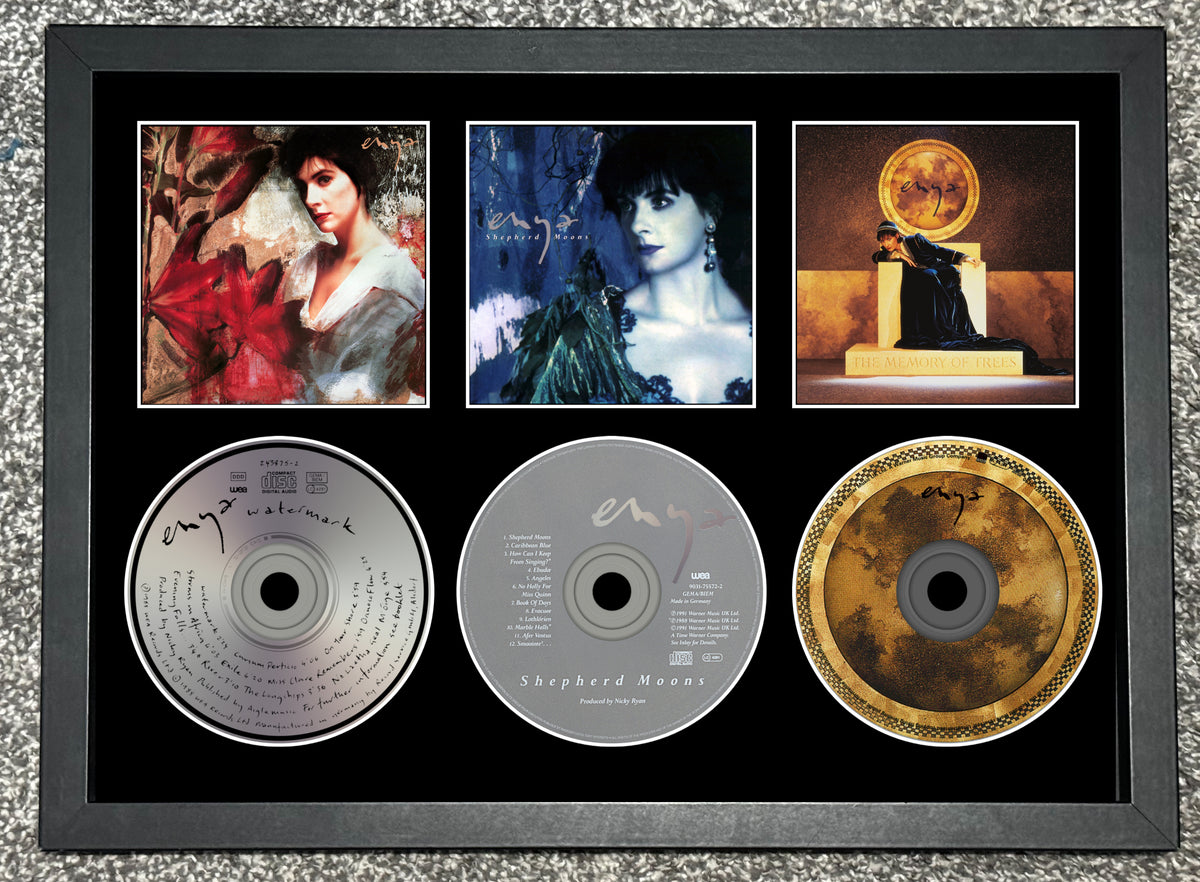Enya | Watermark | Shepherd Moons | The Memory of Trees | Triple Retro Mounted CD Wall Display | Frame Not Included |