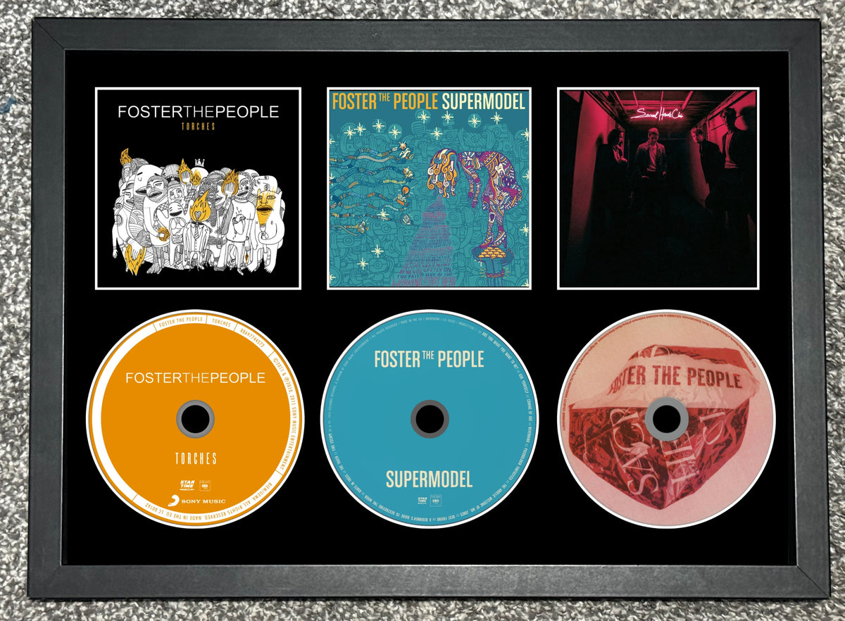 Foster The People | Torches | Supermodel | Sacred Hearts Club | Retro Triple CD Wall Display | Frame Not Included |
