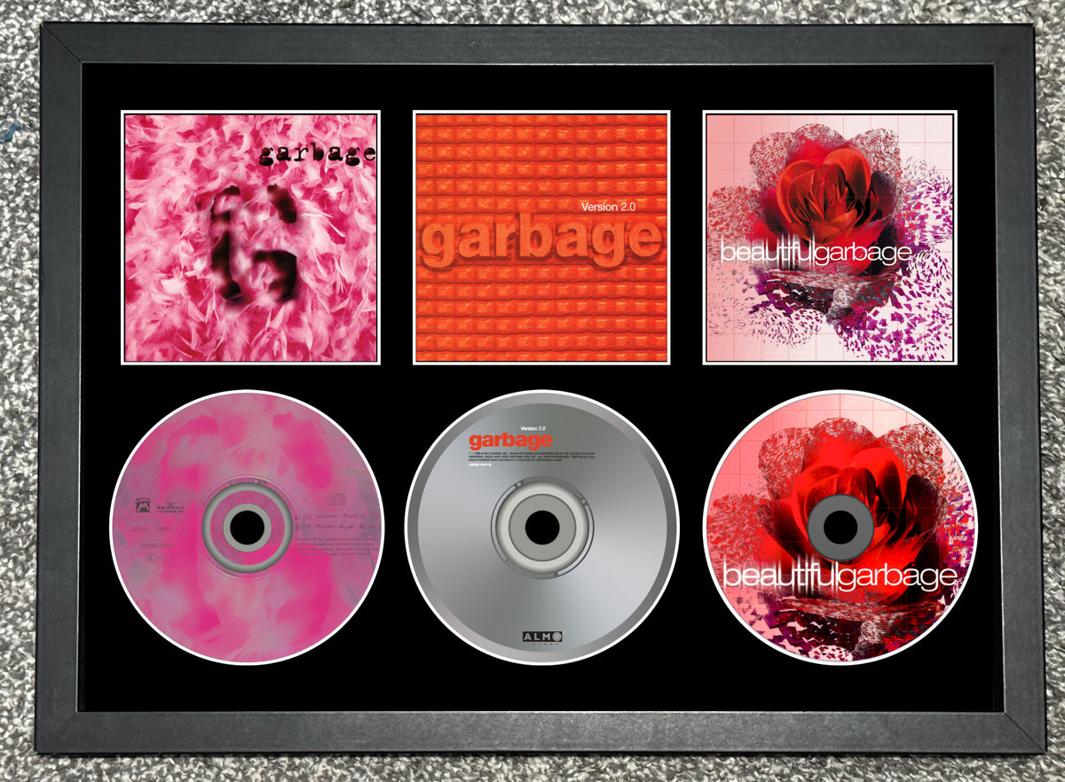 Garbage | Garbage | Version 2.0 | Beautiful Garbage | Retro Triple CD Wall Display | Frame Not Included |