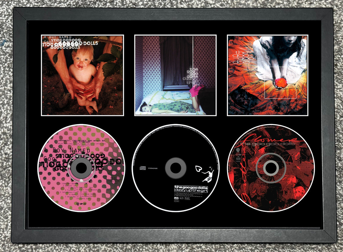 Goo Goo Dolls | A Boy Named Goo | Dizzy Up The Girl | Gutterflower | Retro Triple CD Wall Display | Frame Not Included |