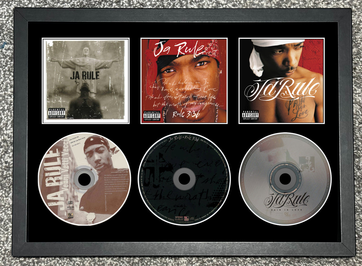Ja Rule | Venni Vetti Vecci | Rule 3:36 | Pain Is Love | Retro Triple CD Wall Display | Frame Not Included |