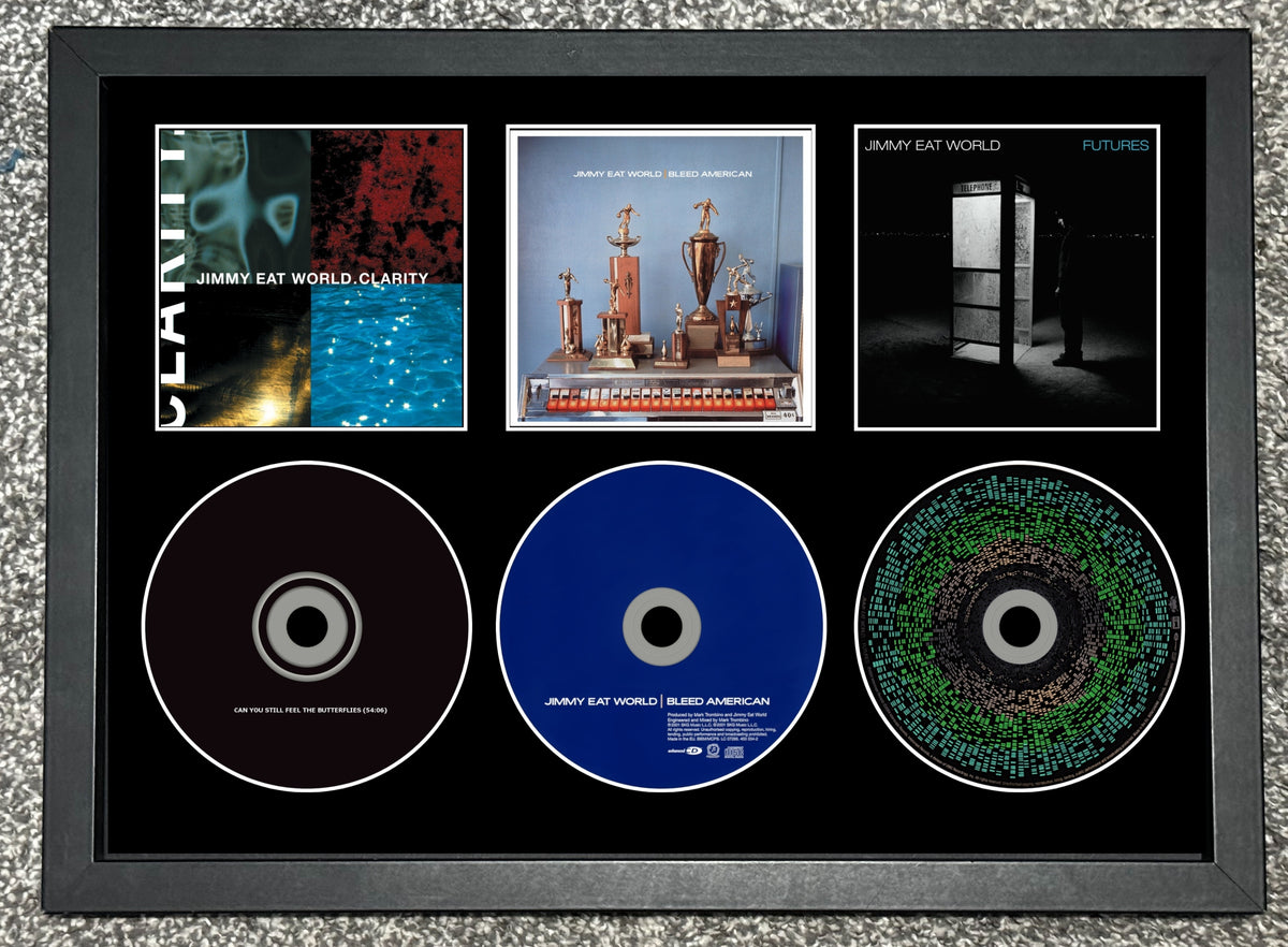 Jimmy Eat World | Clarity | Bleed American | Futures | Retro Triple CD Wall Display | Frame Not Included |