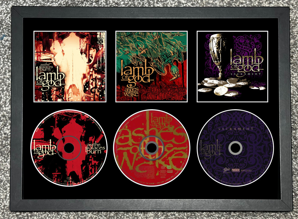 Lamb Of God | As The Palaces Burn | Ashes Of The Wake | Sacrament | Retro Triple CD Wall Display | Frame Not Included |