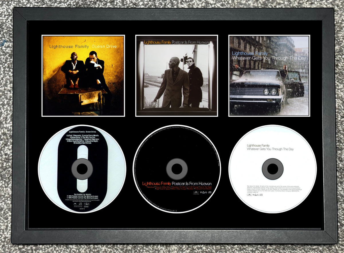 Lighthouse Family | Ocean Drive | Postcards From Heaven | Whatever Gets You Through... | Retro Triple CD Wall Display | Frame Not Included |