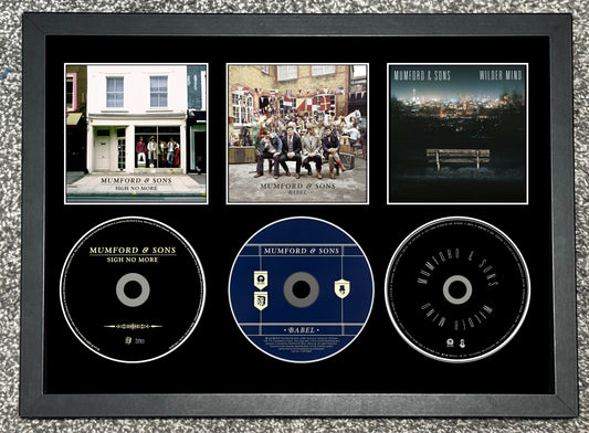 Mumford & Sons | Sigh No More | Babel | Wilder Mind | Triple Retro Mounted CD Wall Display | Frame Not Included |