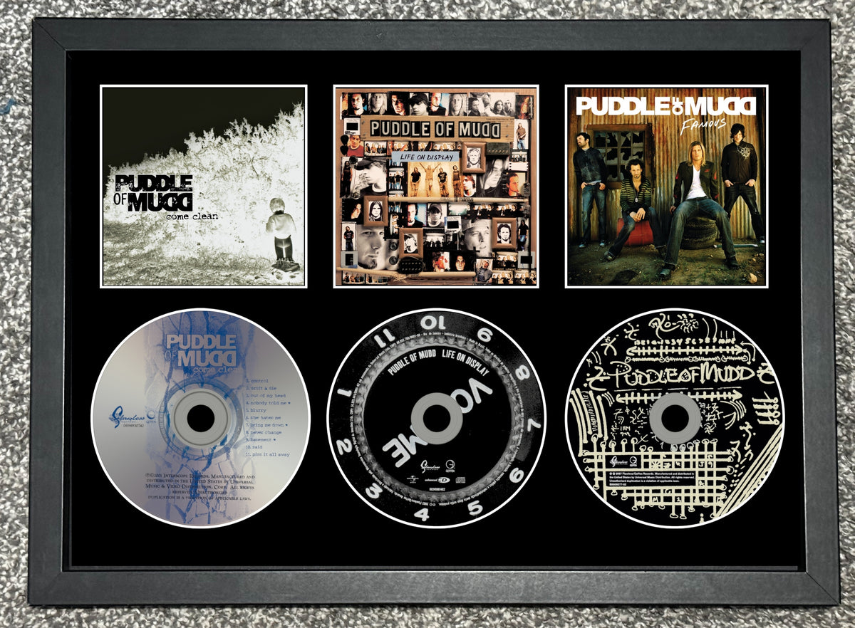 Puddle Of Mudd | Come Clean | Life On Display | Famous | Retro Triple CD Wall Display | Frame Not Included |