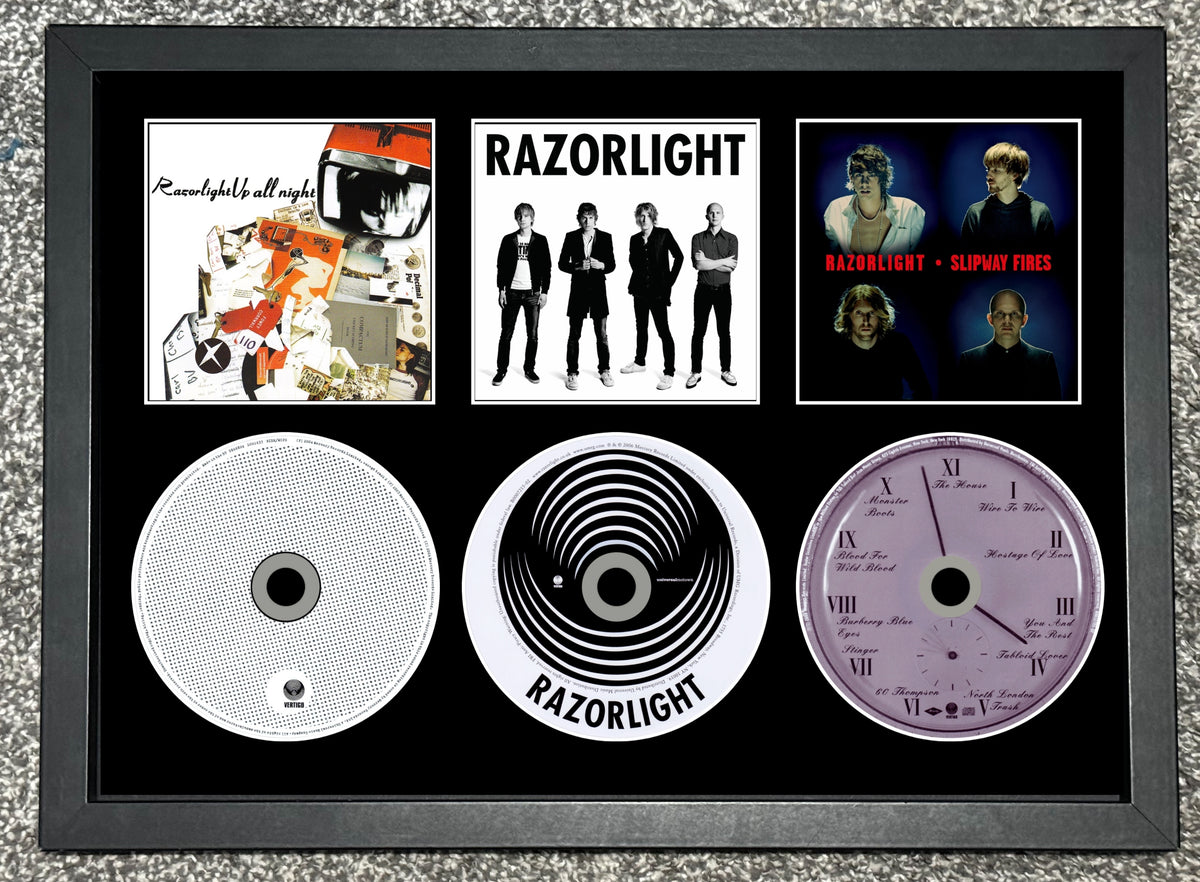 Razorlight | Up All Night | Razorlight | Slipway Fires | Retro Triple CD Wall Display | Frame Not Included |
