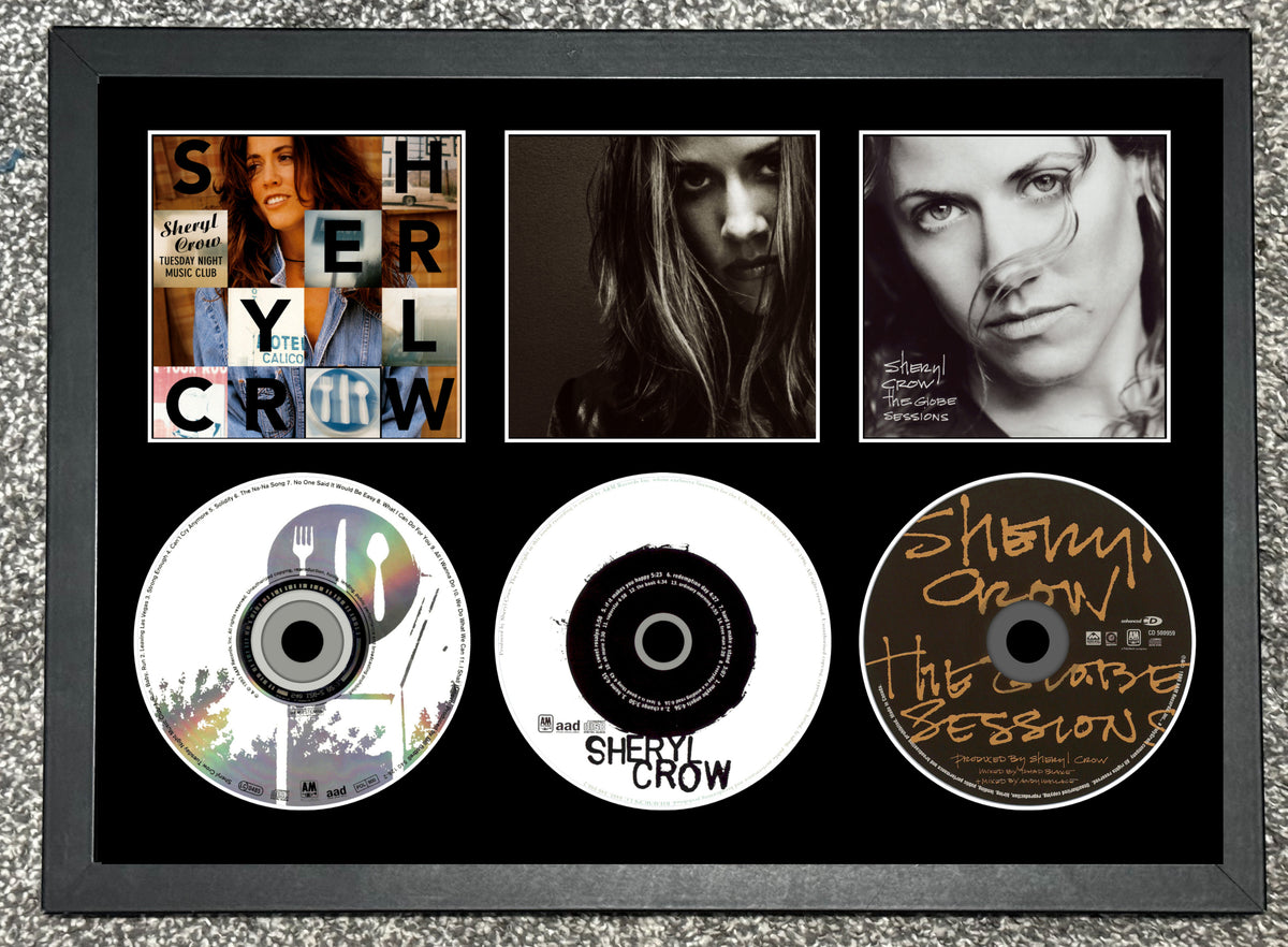 Sheryl Crow | Tuesday Night Music Club | Sheryl Crow | The Globe Sessions | Triple Retro Mounted CD Wall Display | Frame Not Included |