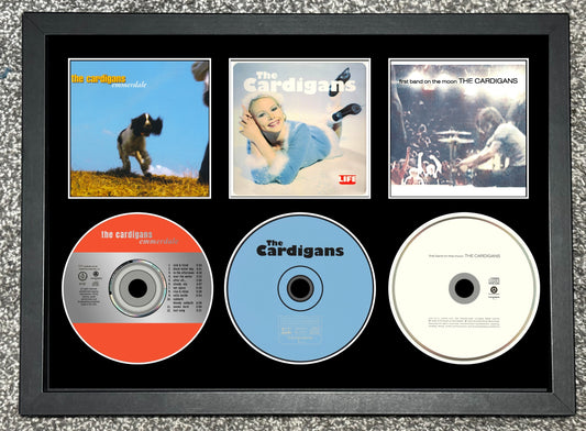 The Cardigans | Emmerdale | Life | First Band On The Moon | Retro Triple CD Wall Display | Frame Not Included |