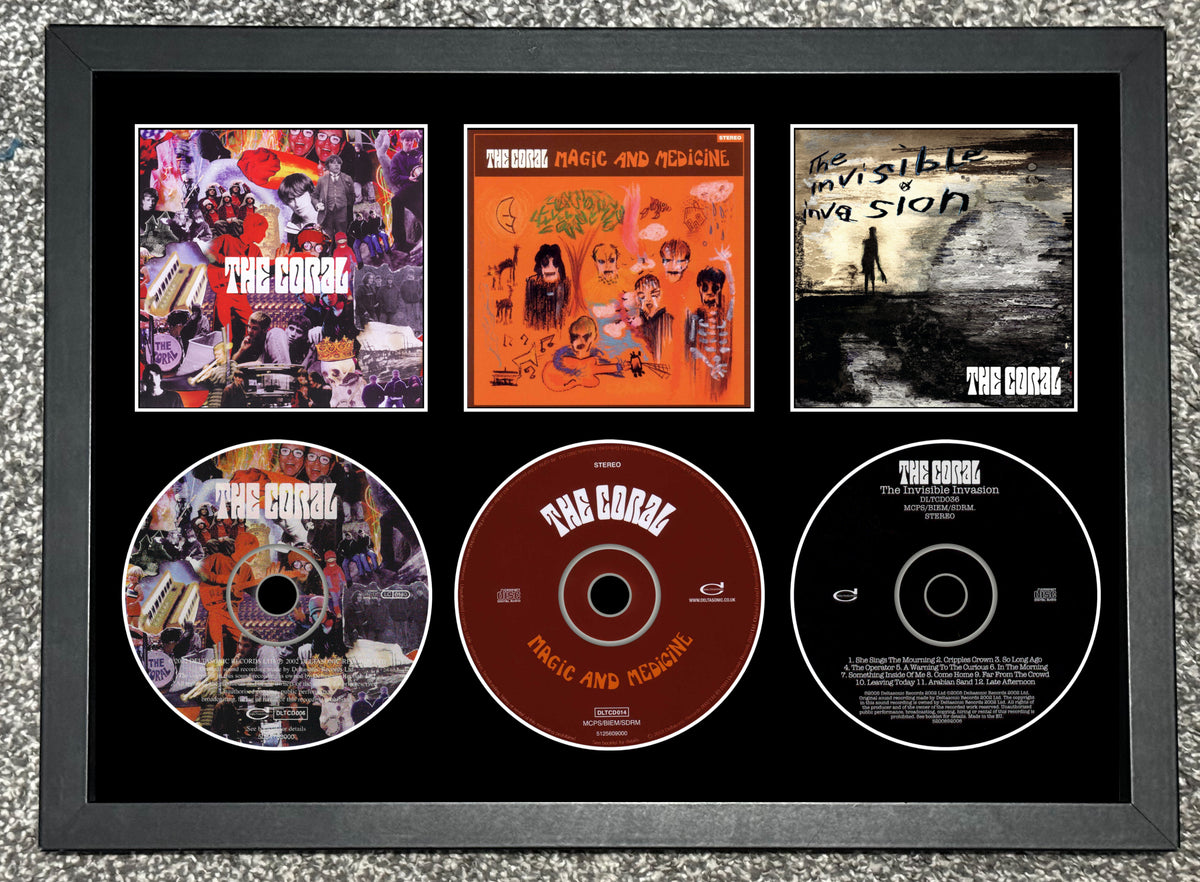 The Coral | The Coral | Magic & Medicine | The Invisible Invasion | Retro Triple CD Wall Display | Frame Not Included |