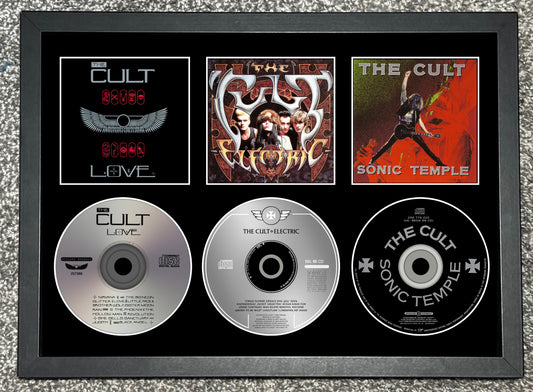 The Cult | Love | Electric | Sonic Temple | Retro Triple Mounted CD Wall Display | Frame Not Included |