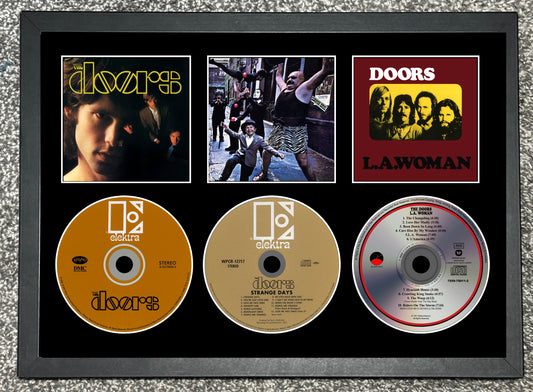 The Doors | The Doors | Strange Days | L.A. Woman | Triple Retro Mounted CD Wall Display | Frame Not Included |
