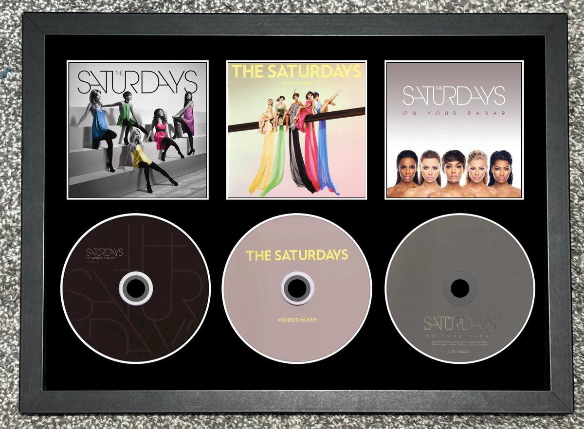 The Saturdays | Chasing Lights | Wordshaker | On Your Radar | Triple Retro Mounted CD Wall Display | Frame Not Included |